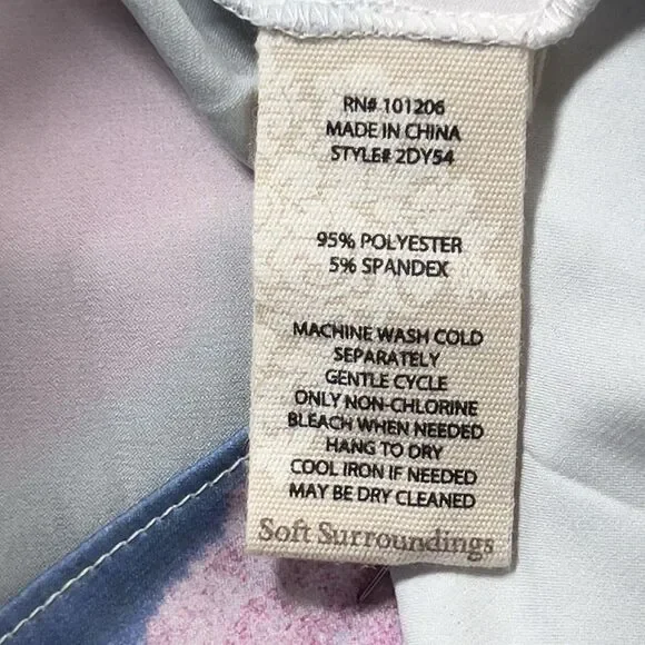 Soft Surroundings Abelia Midi Dress Sz M Abstract Print Cap Sleeves - Picture 9 of 12